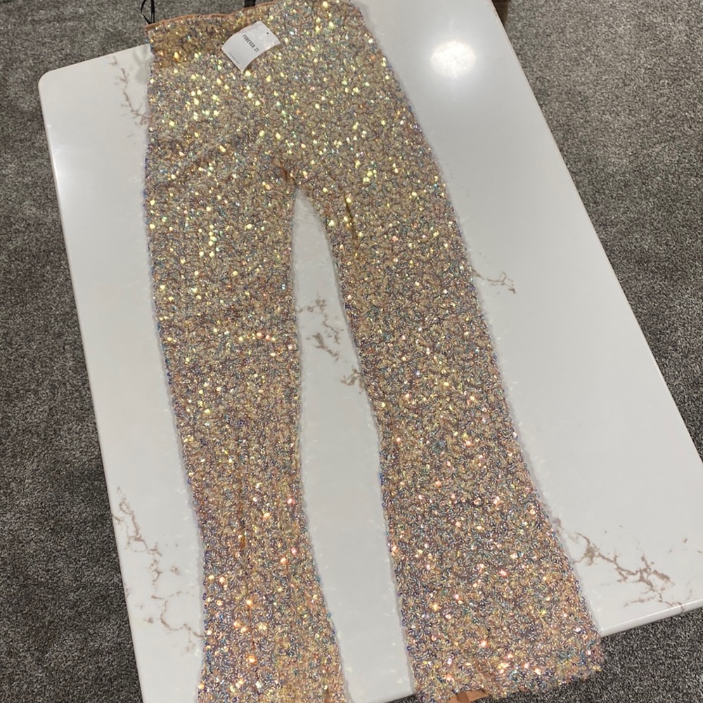 Small rose gold sequin pant